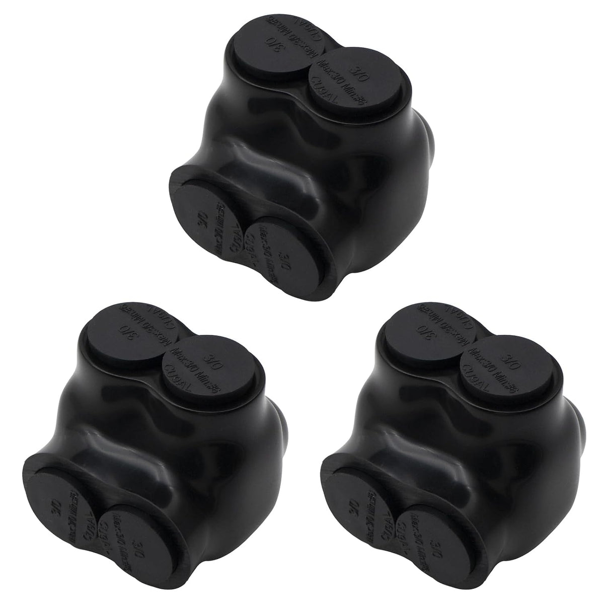 MAKERELE single-sided insulated multi-tap connector, 3/0-6 AWG, 2-port, 3-pack
