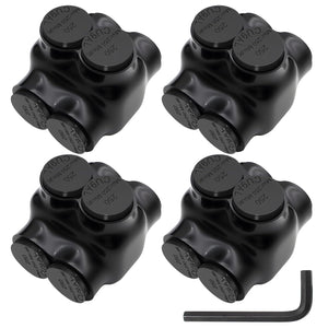 MAKERELE dual-sided insulated multi-tap connector with 5/16 in. hex key, 2-port, 6 AWG-250 kcmil, 4-pack