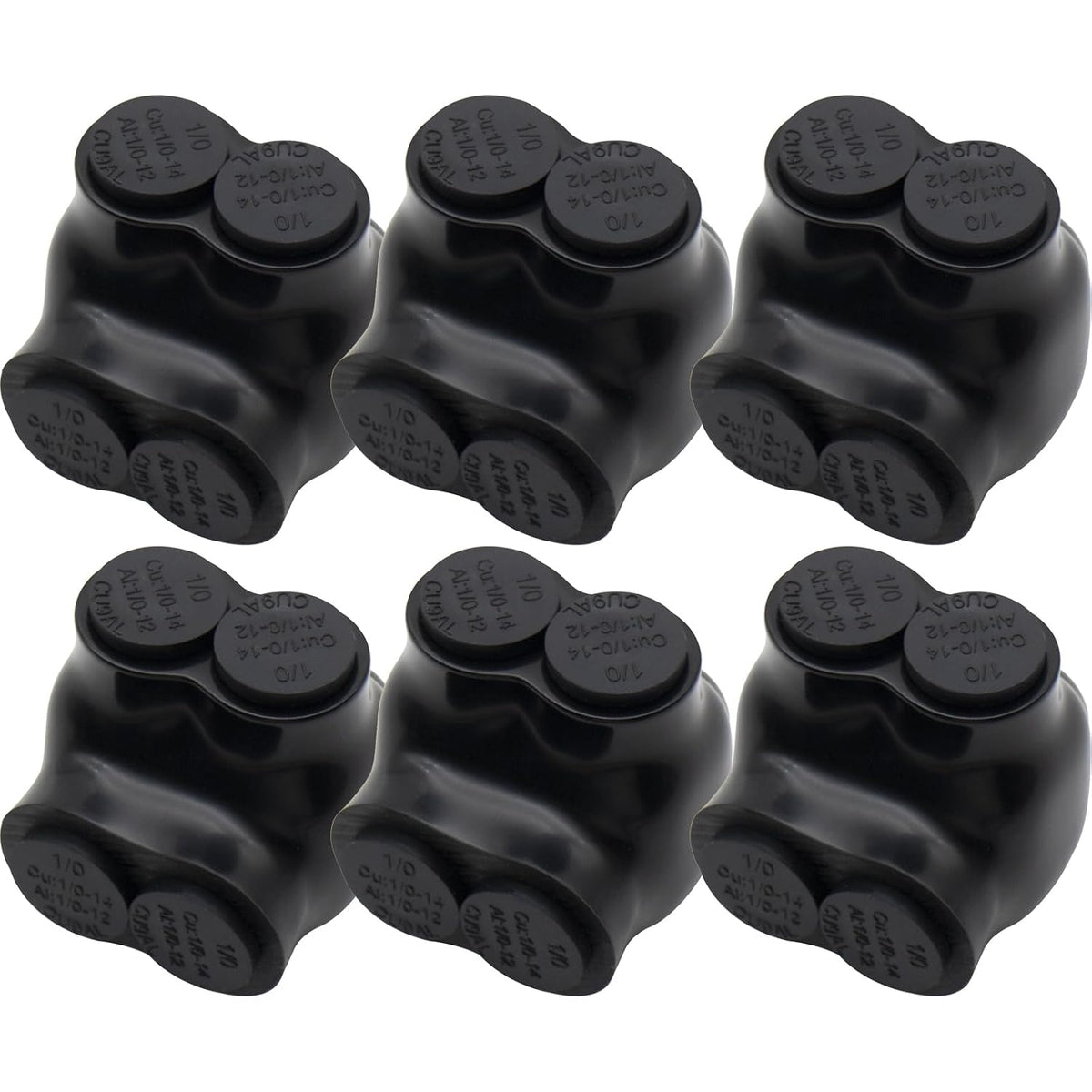 MAKERELE single-sided insulated multi-tap connector, 1/0-14 AWG, 2-port, 6-pack