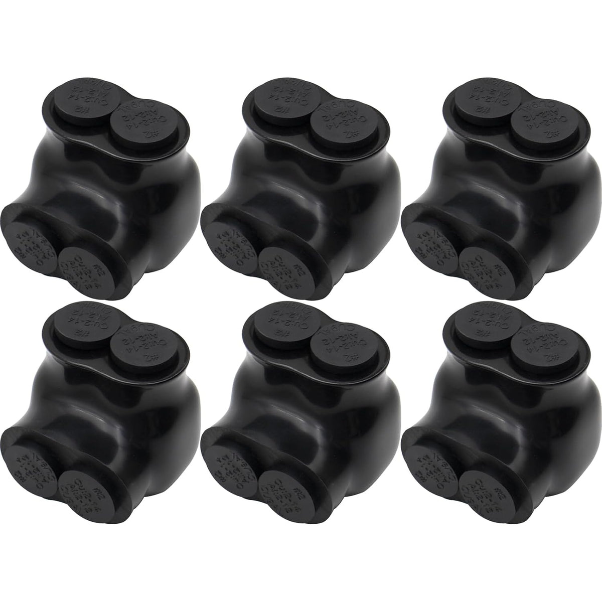 MAKERELE single-sided insulated multi-tap connector, 2-14 AWG, 2-port, 6-pack