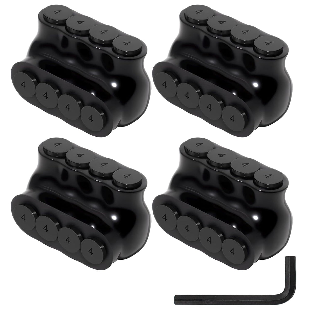 MAKERELE single-sided insulated multi-tap connector with 7/64 in. hex key, 4-port, 4-14 AWG, 4-pack
