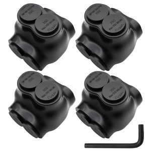 MAKERELE dual-sided insulated multi-tap connector with 3/8 in. hex key, 2-port, 6 AWG-350 kcmil, 4-pack