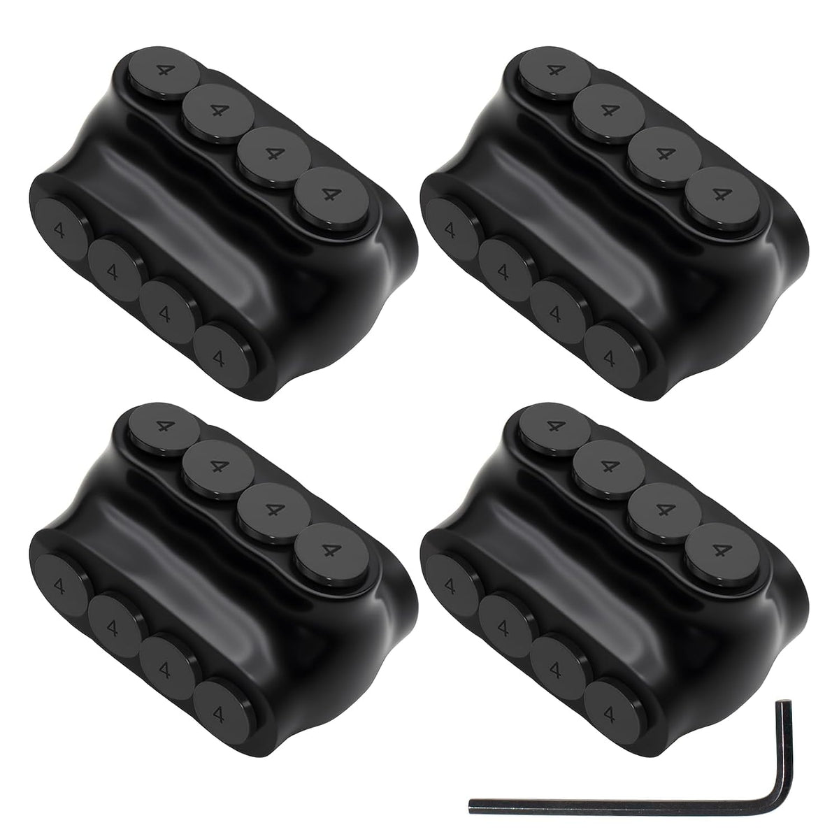 MAKERELE dual-sided insulated multi-tap connector with 7/64 in. hex key, 4-port, 4-14 AWG, 4-pack