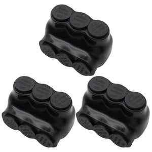 MAKERELE QMS S 2/0 to 6 AWG 3-port single-sided insulated multi-tap connectors, 3-pack, SKU MK-QMS-S2/0-3-3PC