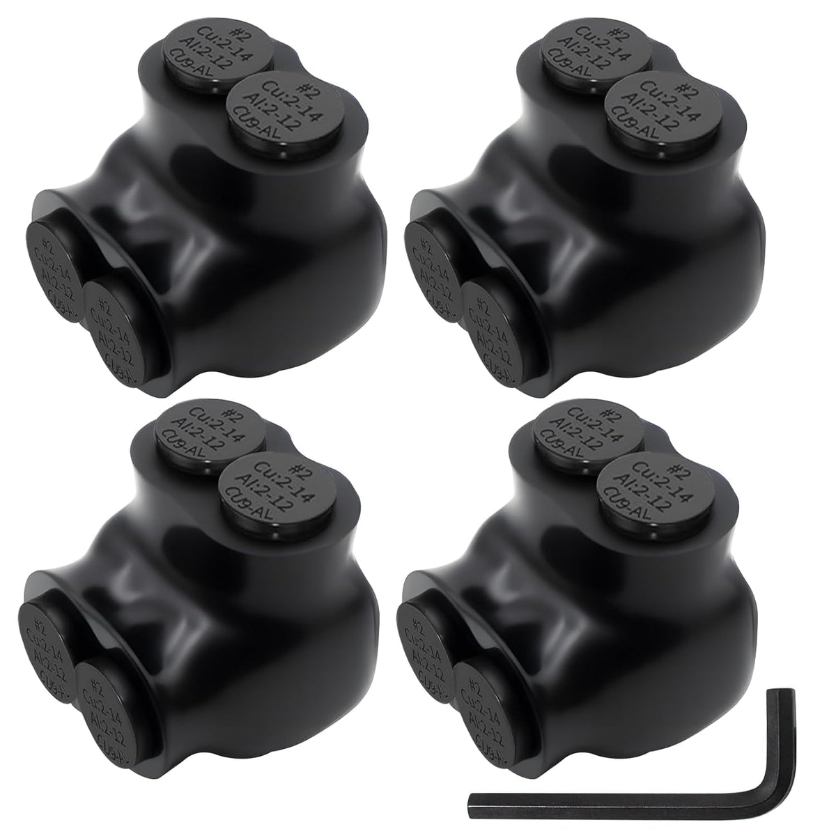 MAKERELE single-sided insulated multi-tap connector with 5/32 in. hex key, 2-port, 2-14 AWG, 4-pack