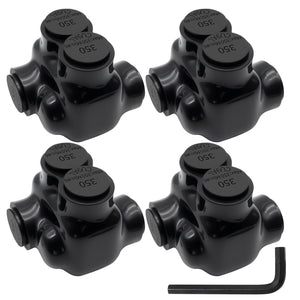 MAKERELE single-sided insulated multi-tap connector with 3/8 in. hex key, 1-port, 6 AWG-350 kcmil, 4-pack