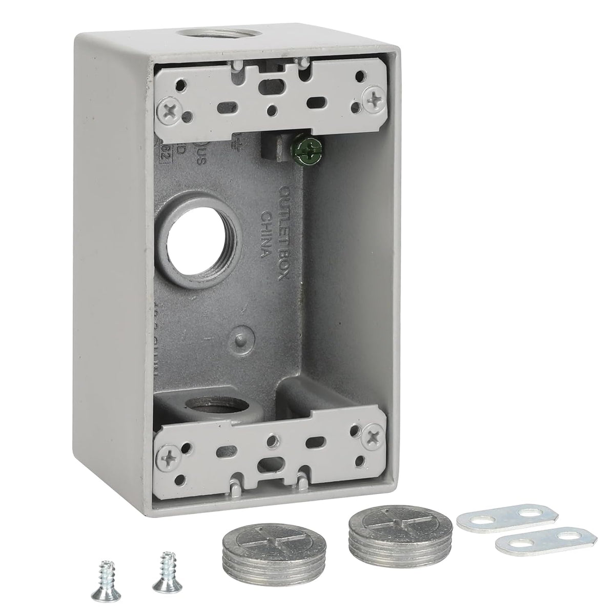MAKERELE single-gang metal electrical box with 1/2 in threaded entries, 1-Pack