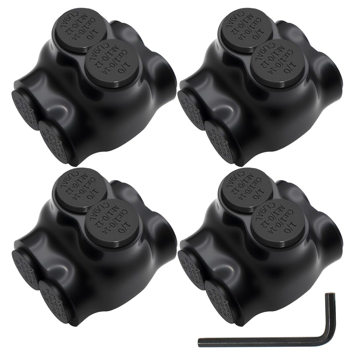 MAKERELE dual-sided insulated multi-tap connector with 3/16 in. hex key, 2-port, 1/0-14 AWG, 4-pack