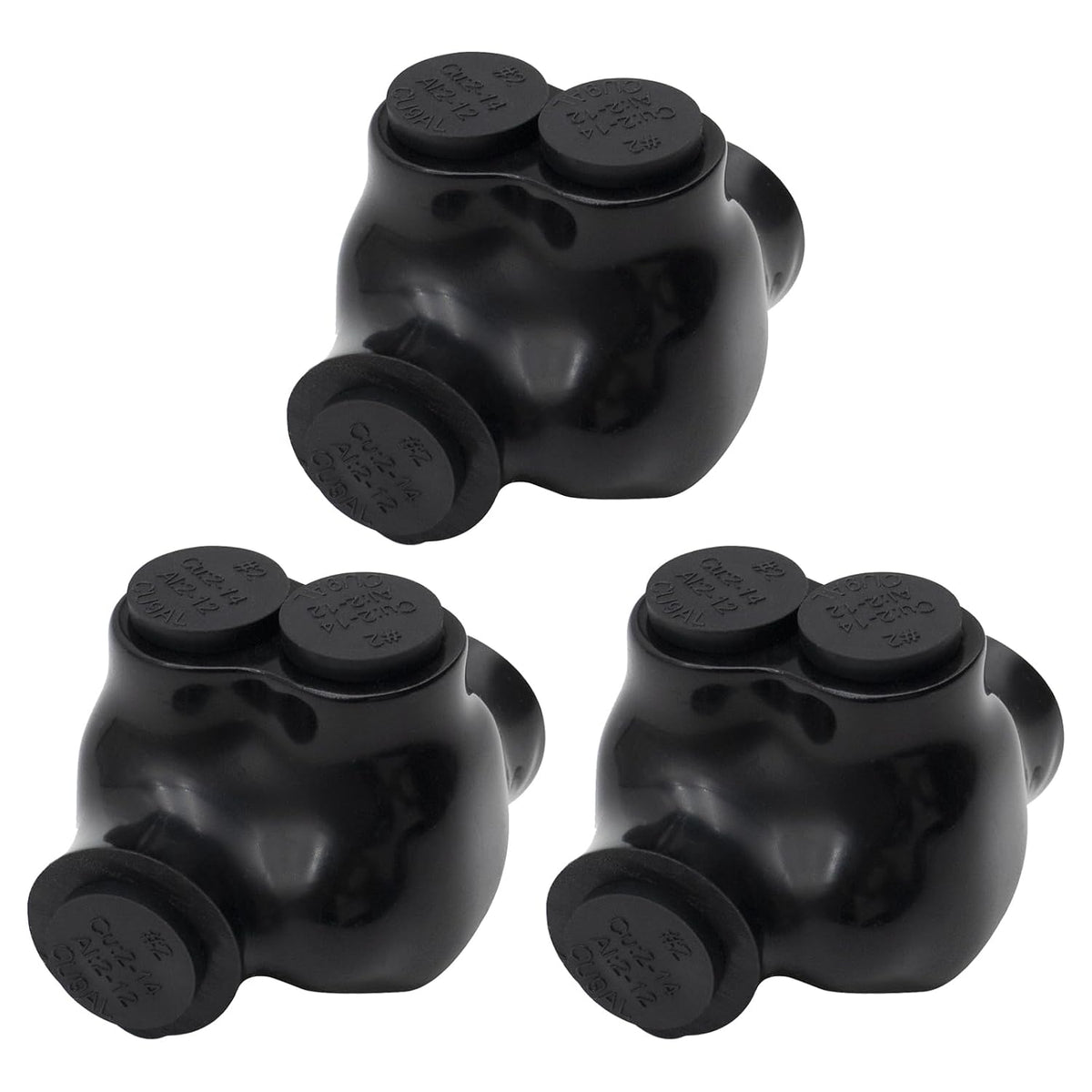 MAKERELE QMS S 2 to 14 AWG 1-port single-sided insulated multi-tap connectors, 3-pack, SKU MK-QMS-S2-1-3PC