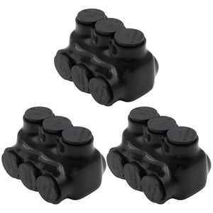 MAKERELE single-sided insulated multi-tap connector, 6 AWG-250 kcmil, 3-port, 3-pack