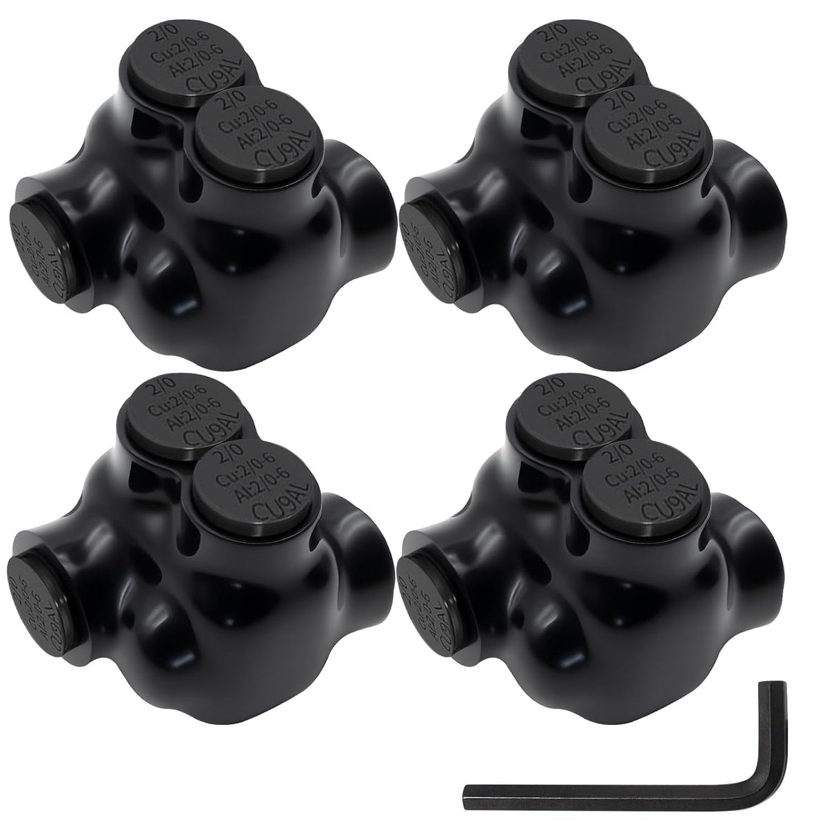 MAKERELE single-sided insulated multi-tap connector with 3/16 in. hex key, 1-port, 2/0-6 AWG, 4-pack