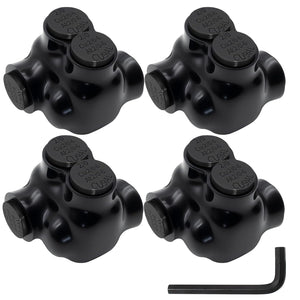 MAKERELE single-sided insulated multi-tap connector with 3/16 in. hex key, 1-port, 2/0-6 AWG, 4-pack