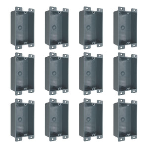MAKERELE grey 1-gang shallow old work electrical box, 8 cu in, 12-pack