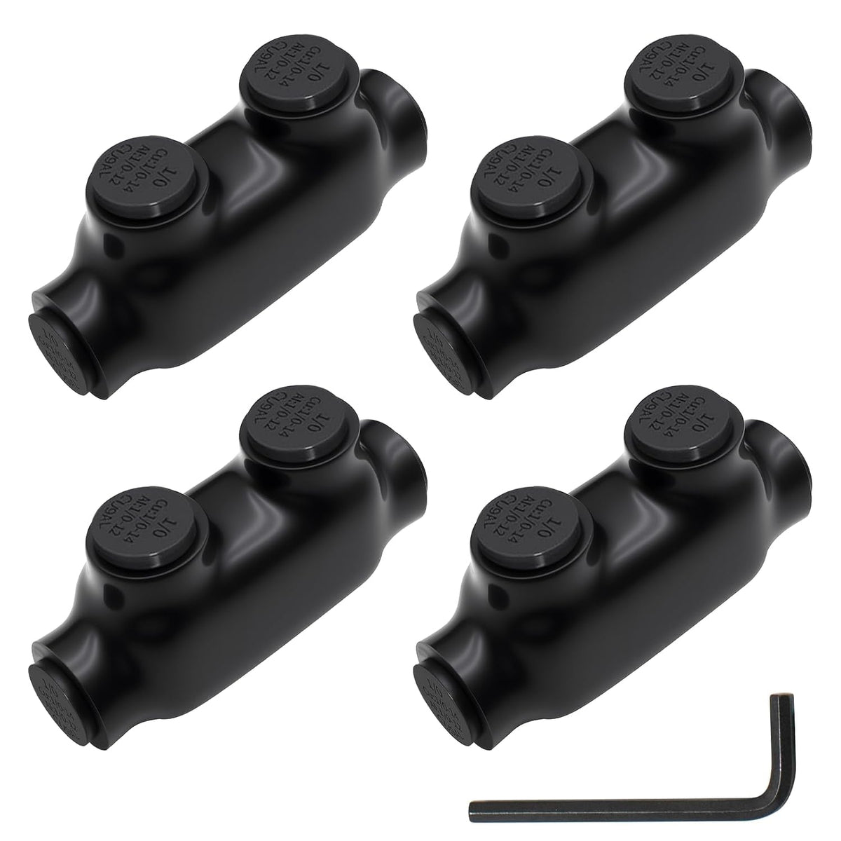 MAKERELE dual-sided insulated multi-tap connector with 3/16 in. hex key, 1-port, 1/0-14 AWG, 4-pack