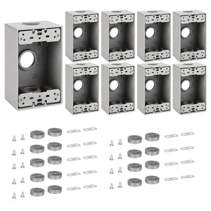 MAKERELE single-gang metal electrical boxes with 3/4 in threaded entries, 9-Pack