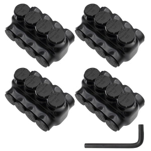 MAKERELE dual-sided insulated multi-tap connector with 5/16 in. hex key, 4-port, 6 AWG-250 kcmil, 4-pack