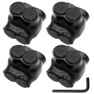 MAKERELE dual-sided insulated multi-tap connector with 7/32 in. hex key, 2-port, 3/0-6 AWG, 4-pack
