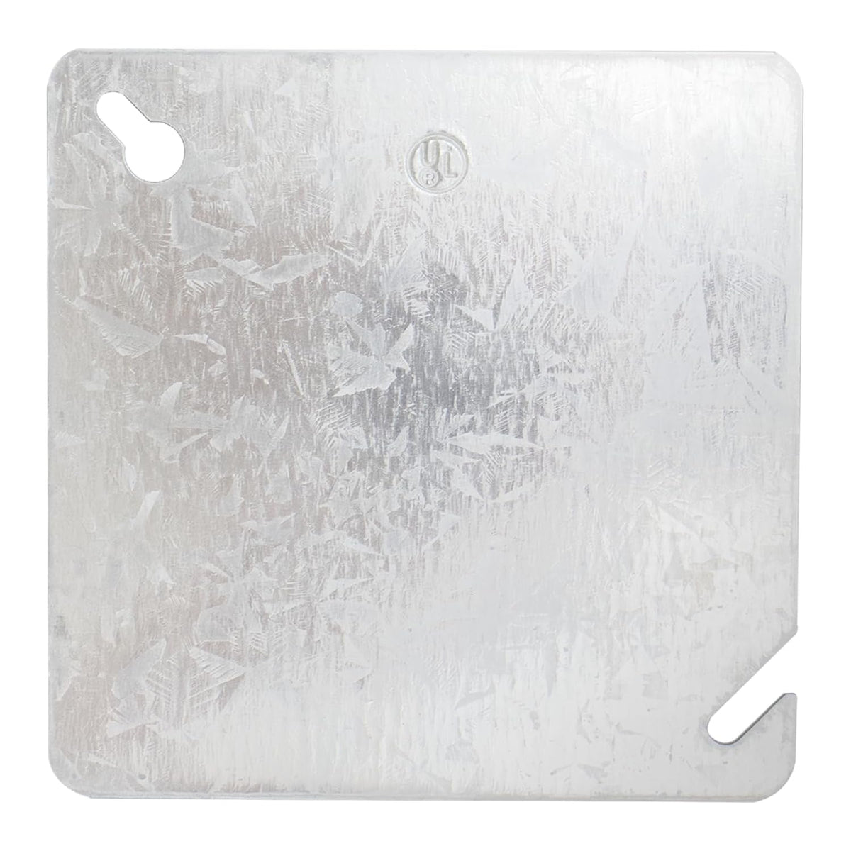 MAKERELE 4-inch square flat blank metal electrical box cover, 1-Pack