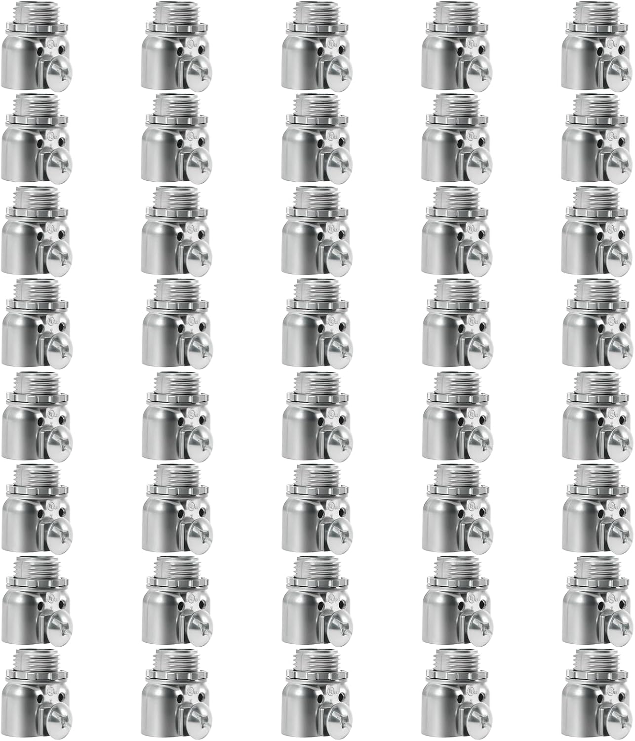 MAKERELE 3/8 inch zinc die-cast flexible metal conduit duplex connectors, screw type, 40-pack