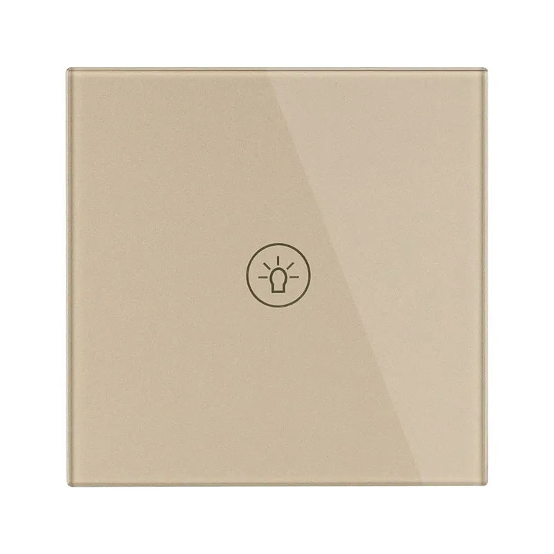 MAKERELE single-gang glass panel touch wall switch in gold