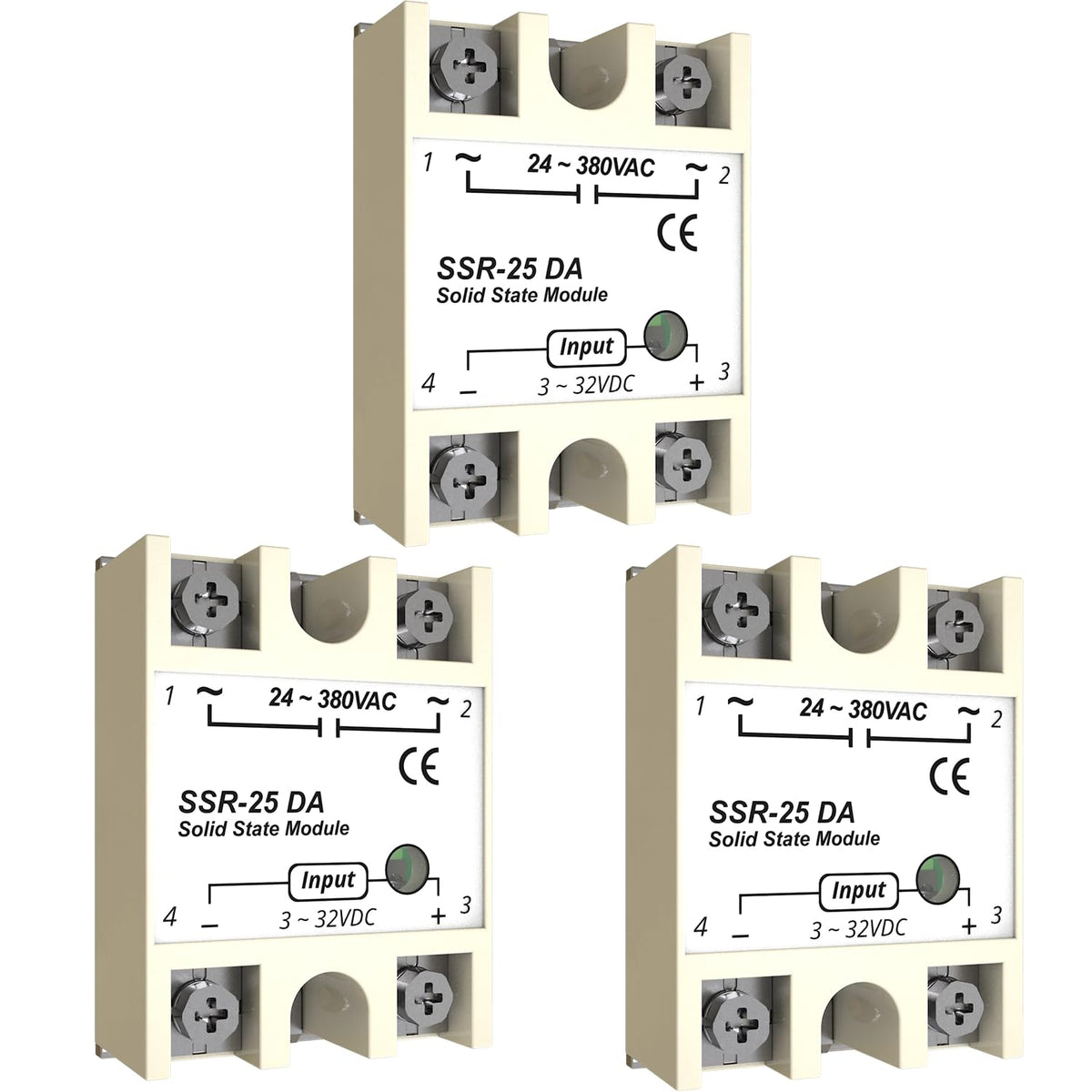 MAKERELE YM series solid state relay module 25A-DA, 3-pack
