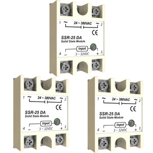 MAKERELE YM series solid state relay module 25A-DA, 3-pack