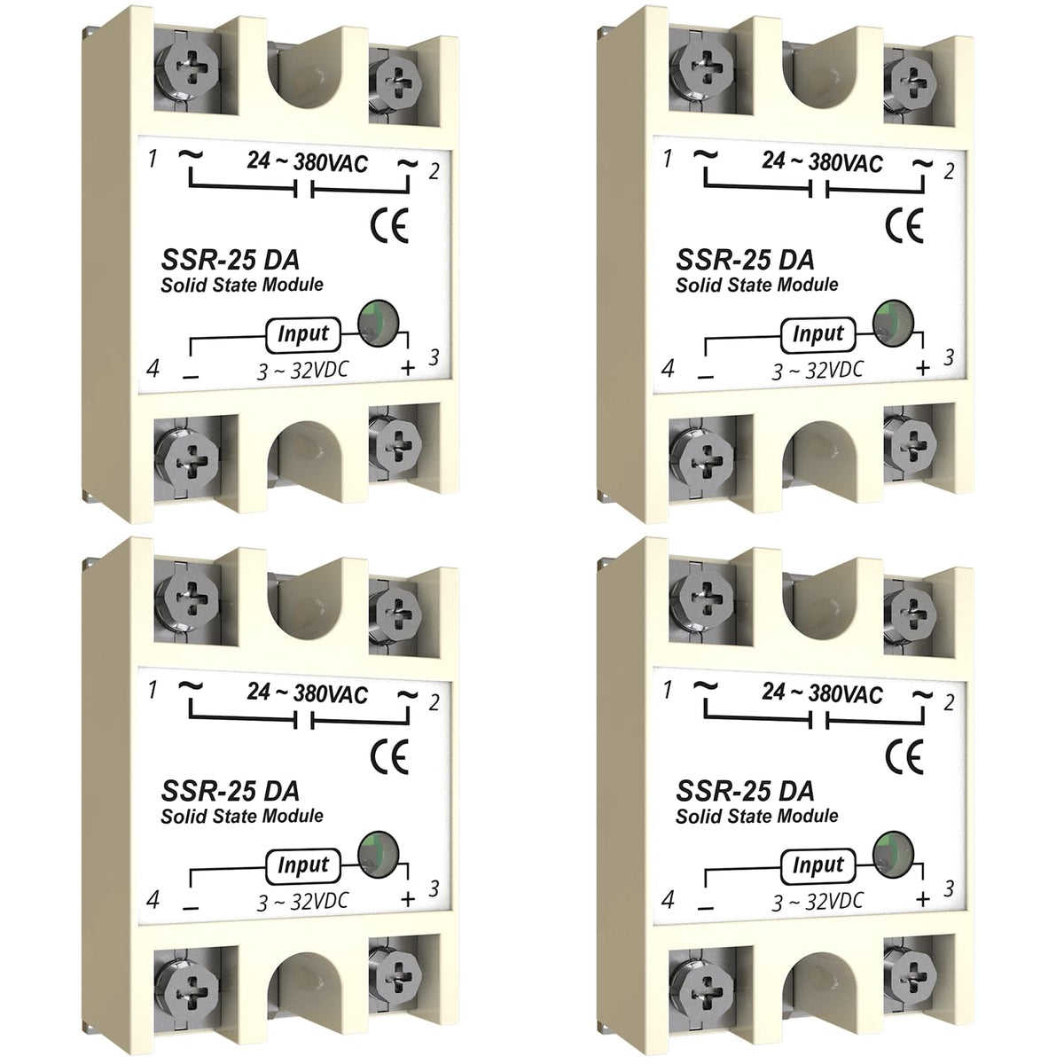 MAKERELE YM series solid state relay module 25A-DA, 4-pack