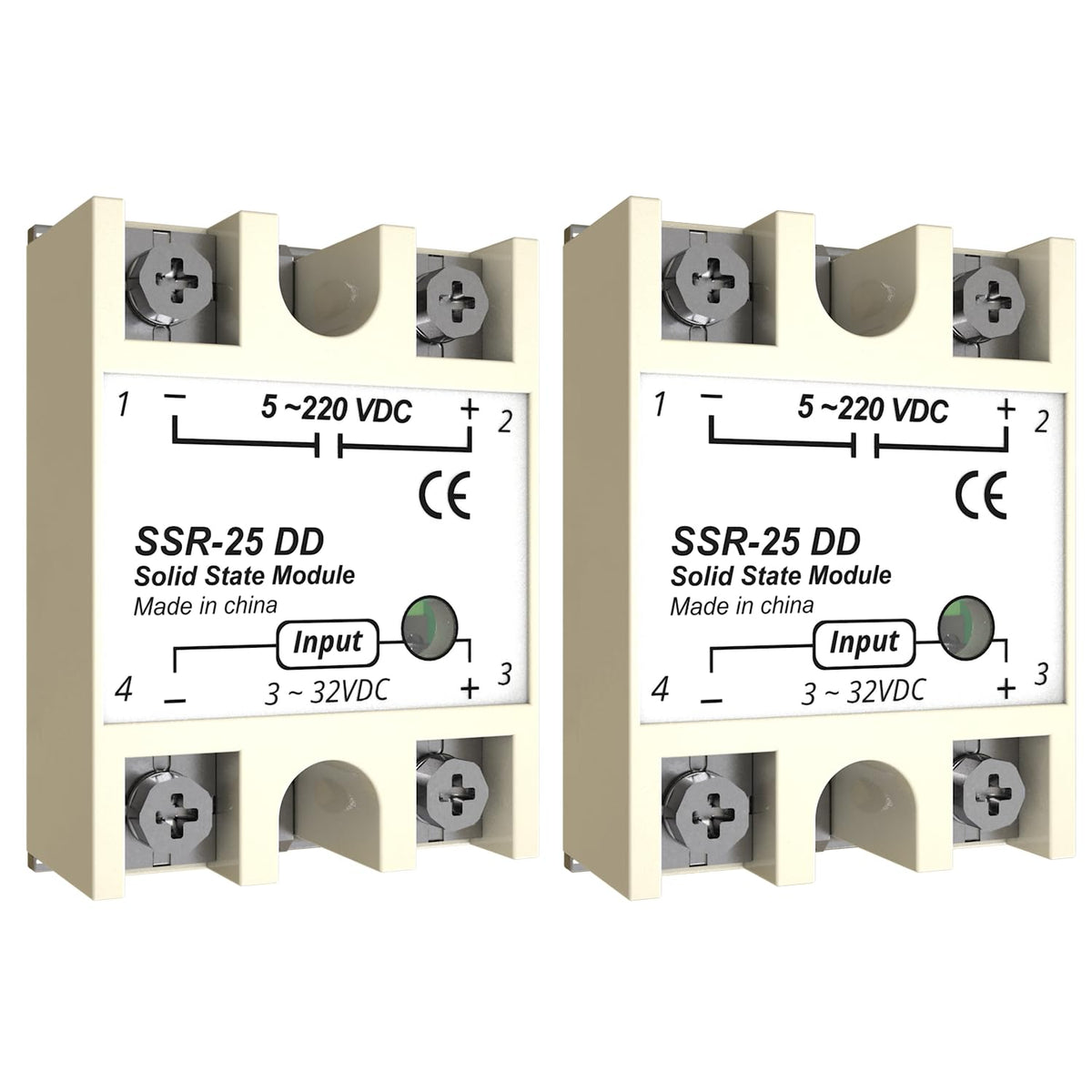 MAKERELE YM series solid state relay module 25A-DD, 2-pack