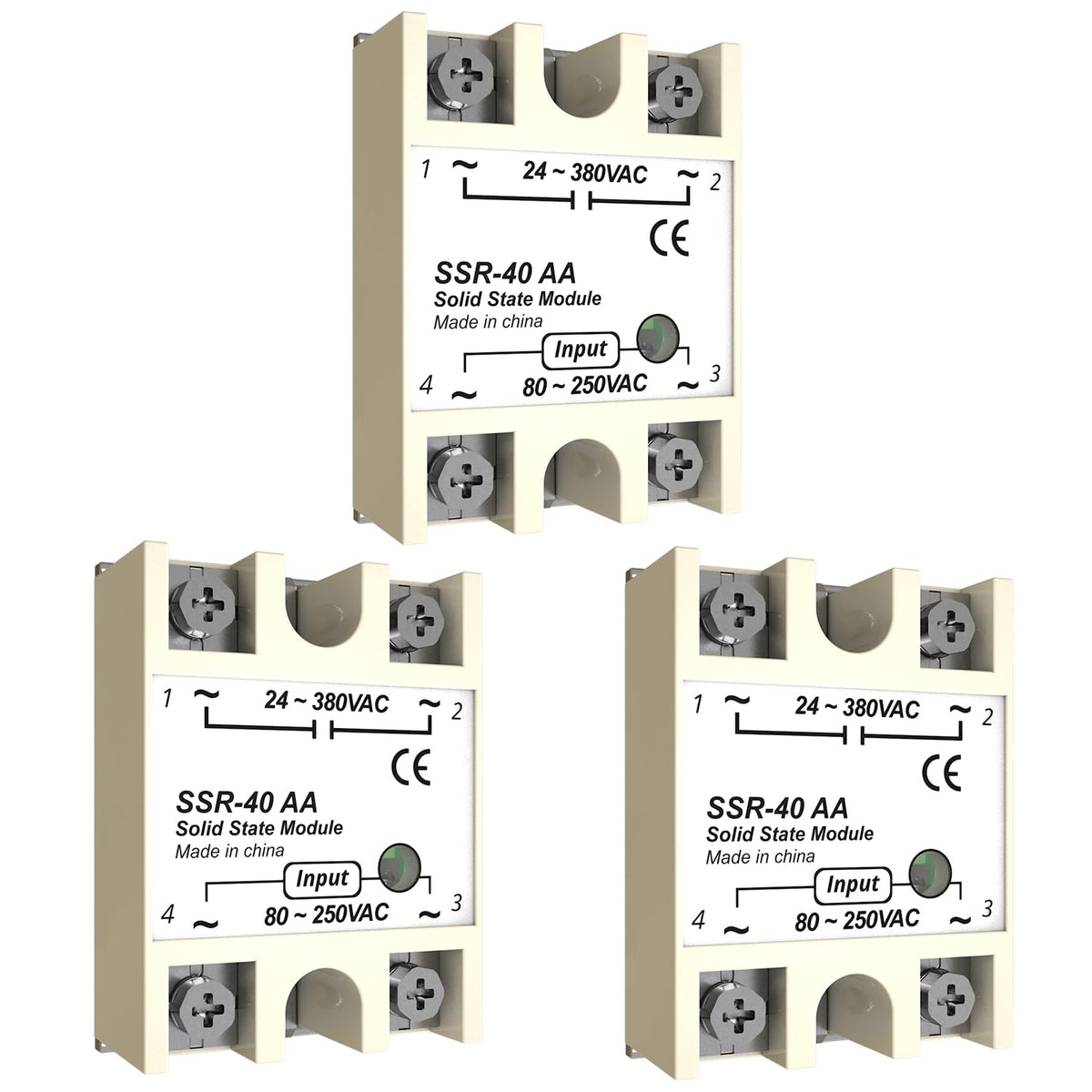 MAKERELE YM series solid state relay module 40A-AA, 3-pack