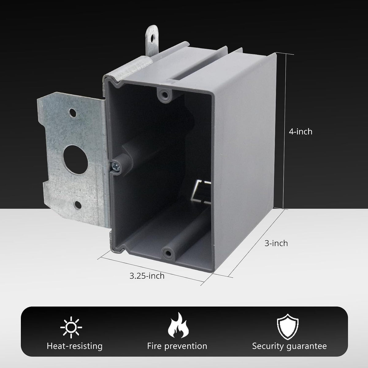MAKERELE gray 1-gang adjustable electrical outlet box with adjustable-depth application