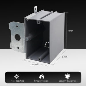 MAKERELE gray 1-gang adjustable electrical outlet box with adjustable-depth application