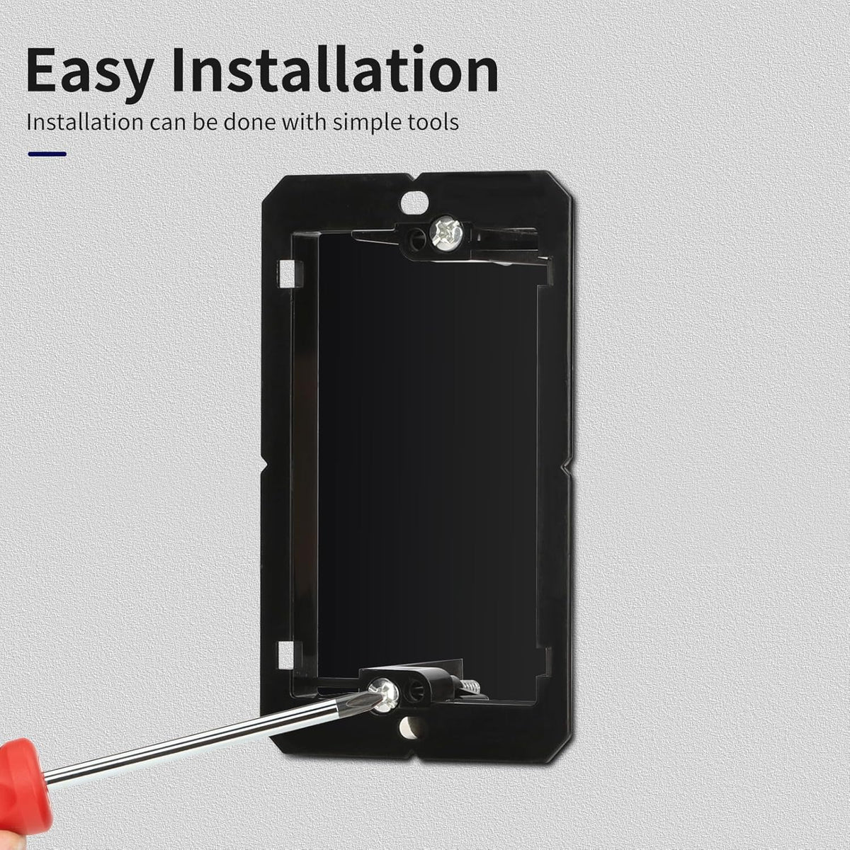 MAKERELE black single-gang low-voltage mounting bracket installation