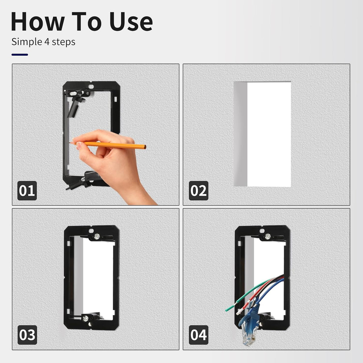 Four-step reference for installing MAKERELE low-voltage mounting bracket