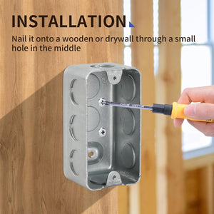 Installation reference for MAKERELE 4 x 2 in. metal electrical handy box