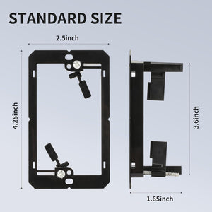 MAKERELE black single-gang mounting bracket dimensions