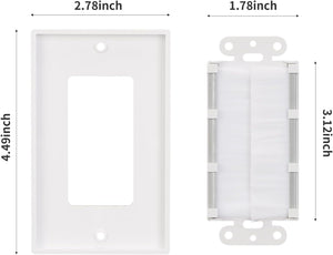 MAKERELE white single-gang brush wall plate dimensions