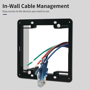 MAKERELE black double-gang mounting bracket with low-voltage cables