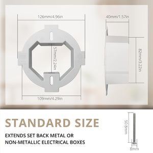 MAKERELE round white electrical box extender dimensions