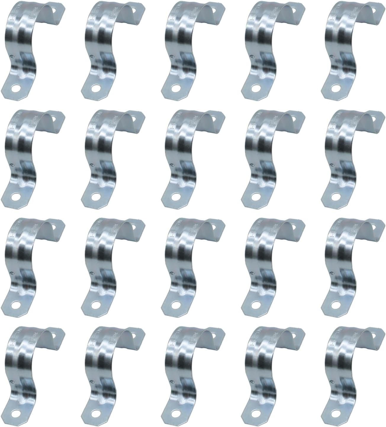 MAKERELE 1-1/2 inch zinc-plated steel two-hole EMT conduit strap, 20-pack