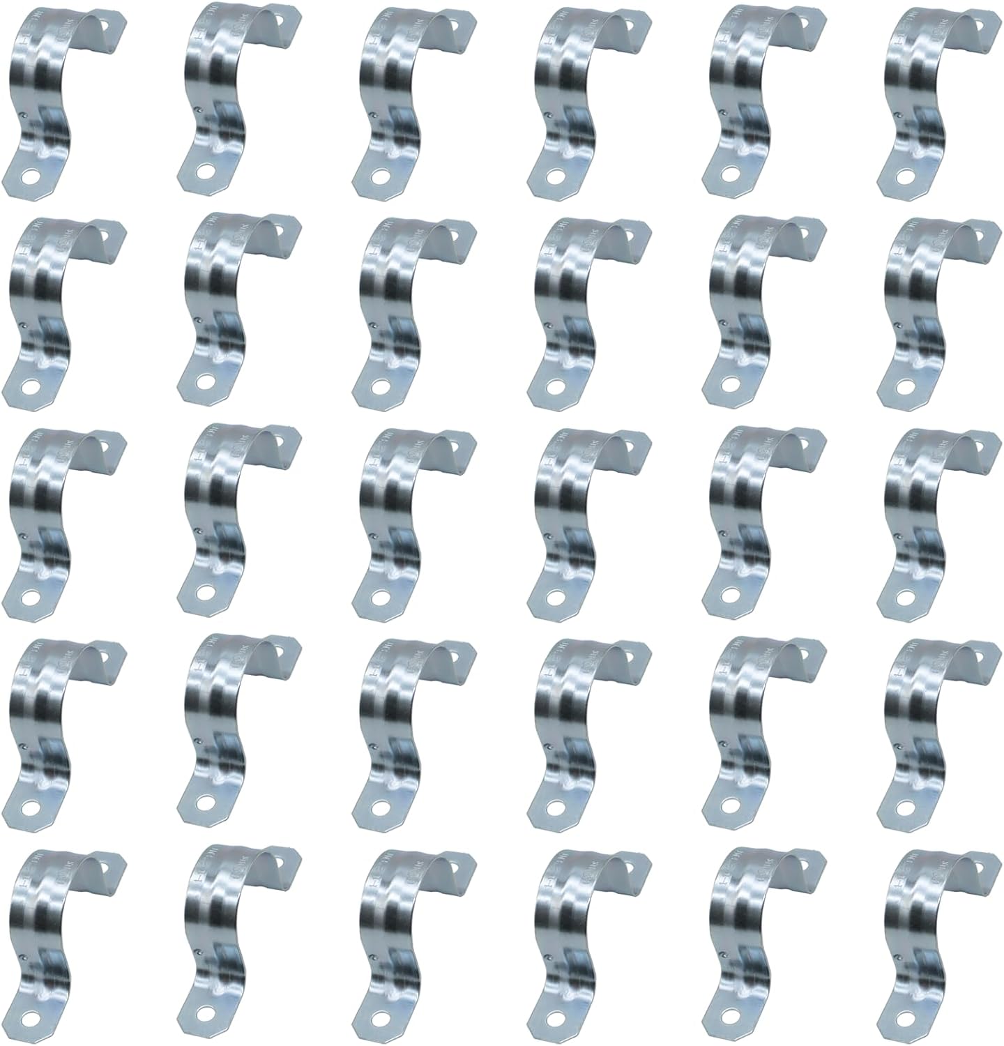 MAKERELE 1-1/2 inch zinc-plated steel two-hole EMT conduit strap, 30-pack