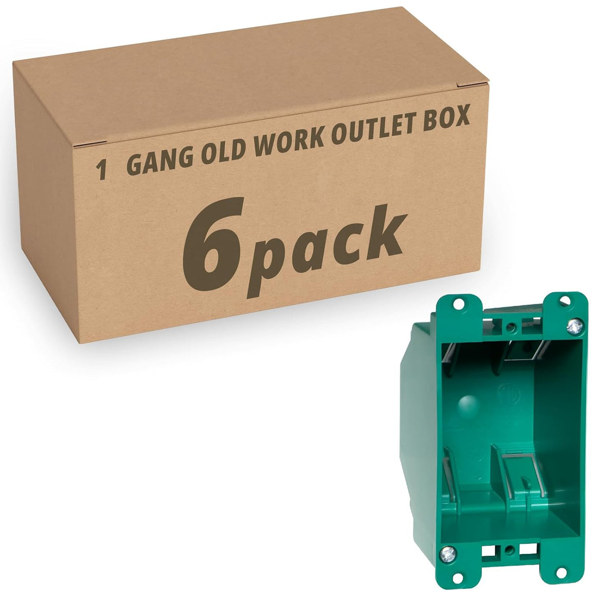 MAKERELE 1-gang PPO old work electrical outlet box, 6-pack