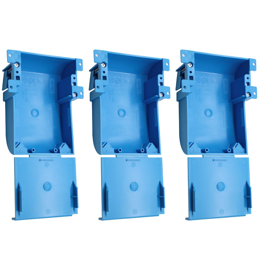MAKERELE blue 1-gang shallow old work electrical box, 18 cu in, 3-pack