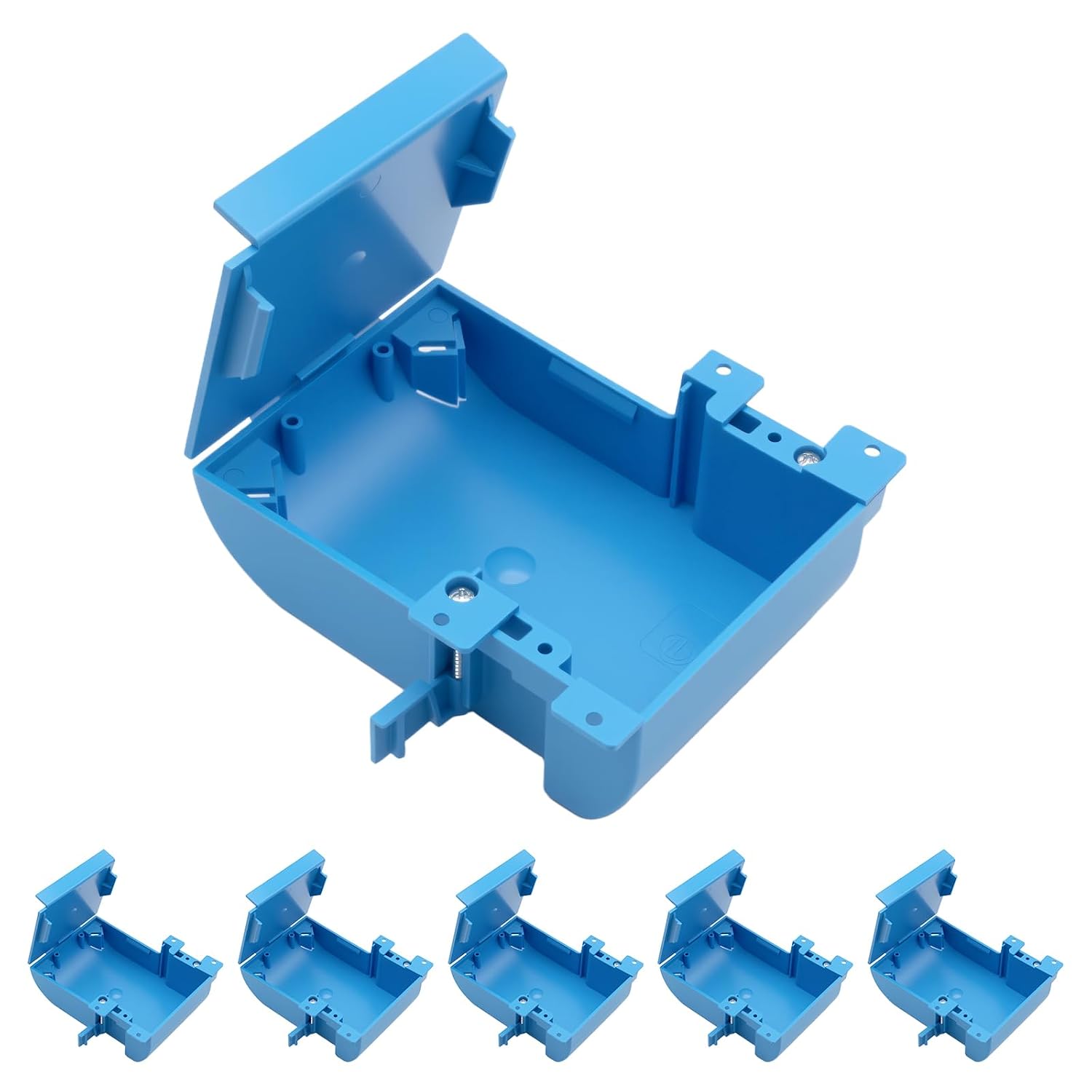 MAKERELE blue 1-gang shallow old work electrical box, 18 cu in, 6-pack