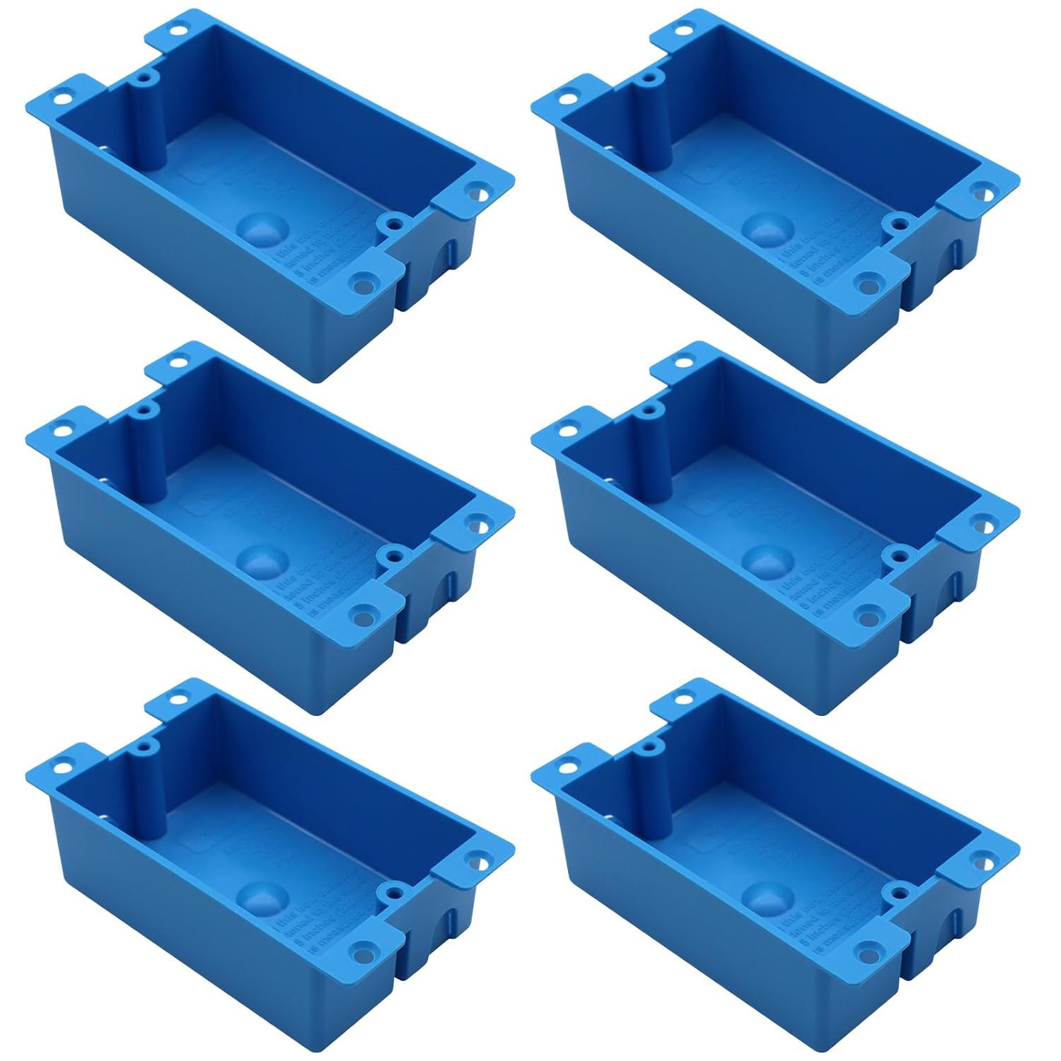 MAKERELE 1-gang shallow old work electrical box, 8 cu in, 6-pack
