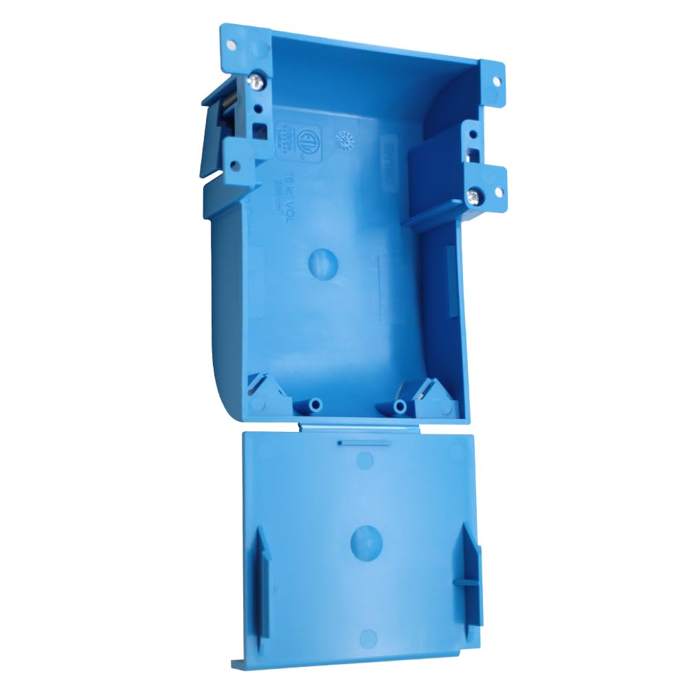 MAKERELE blue 1-gang shallow old work electrical box, 18 cu in