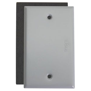 MAKERELE gray 1-gang weatherproof metallic blank device cover