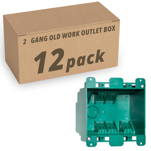 MAKERELE 2-gang PPO old work electrical outlet box, 12-pack