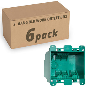 MAKERELE 2-gang PPO old work electrical outlet box, 6-pack