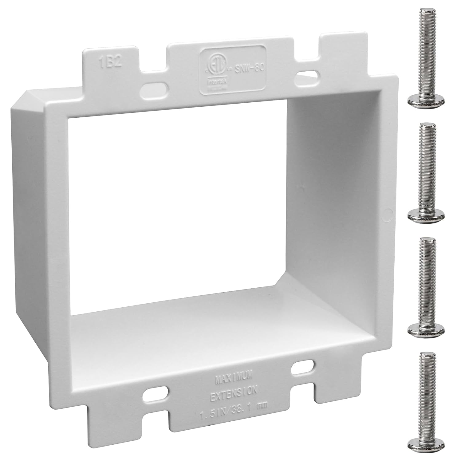 MAKERELE 2-gang white non-metallic electrical box extender