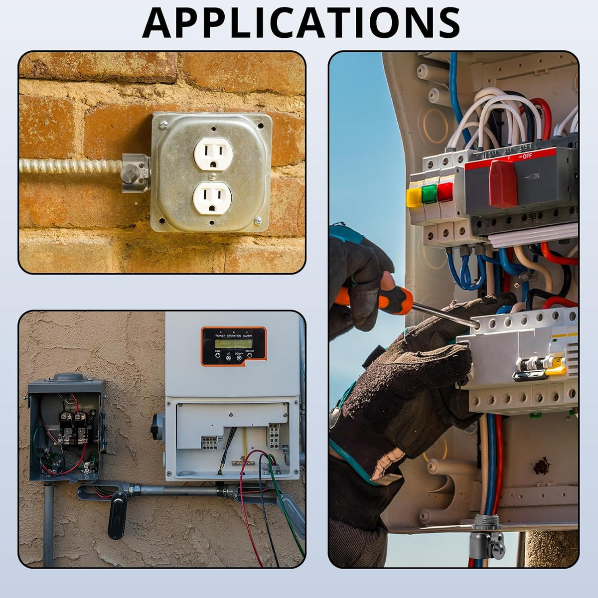 Application examples for 3/8 inch screw-type FMC duplex connectors